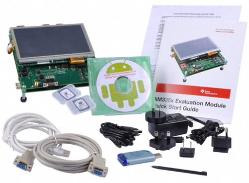 The TMDXEVM3358 evaluation module for TI’s Sitara AM3358 MCU TI The TMDXEVM3358 evaluation module